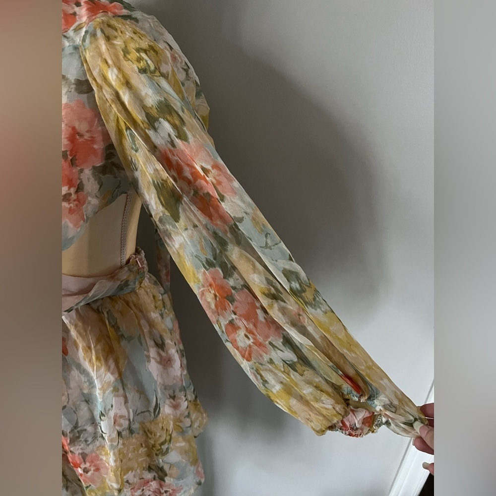 NWT All About May Woman’s Pastel Sheer Lightweight Boho Polyester Dress Size 6 - Picture 7 of 16
